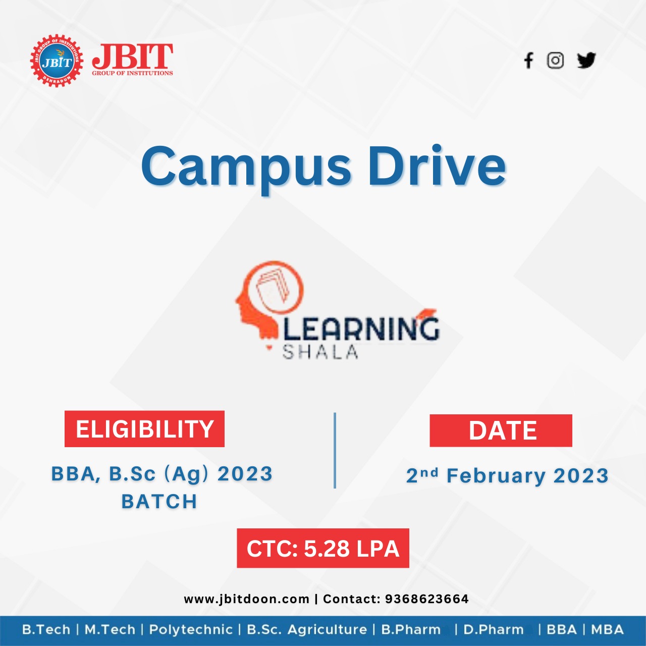 JBIT Dehradun | No 1 Destination For Pool Campus Placement Drive in ...